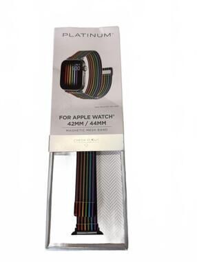 Platinum Magnetic Mesh Band for Apple Watch 42/44mm Rainbow